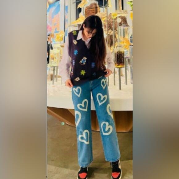 Cider Heartthrob High Waist Straight Leg Jeans Size S - Picture 2 of 7